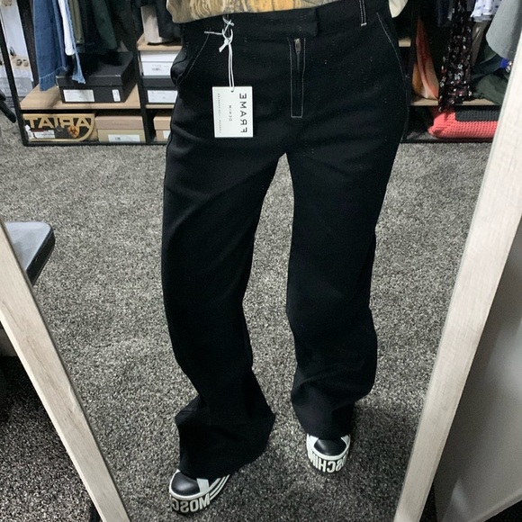 Frame Black Denim Wide-Leg Trouser 27 - Picture 1 of 14